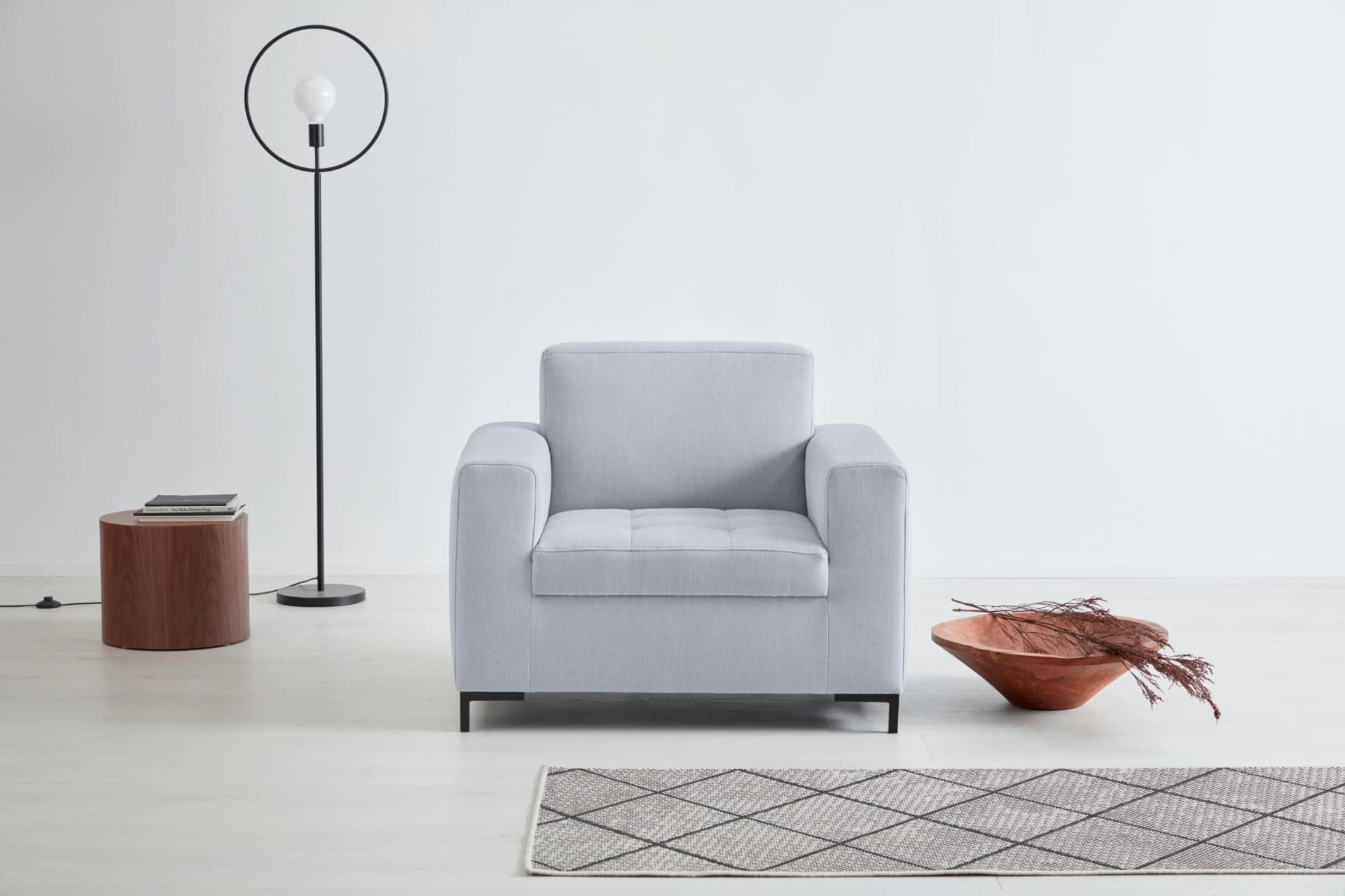 OTTO PRODUCTS Grazzo Loungesessel Silber Recyceltes Polyester