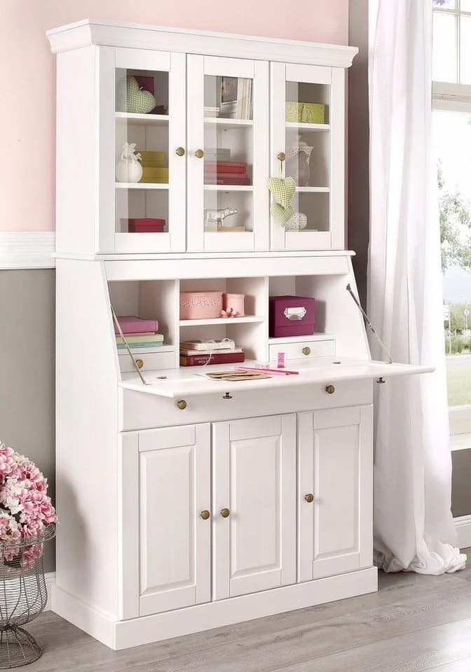 OTTO HOME Sekretär Rosi Landhausstil Weiß Massivholz - Bild 2