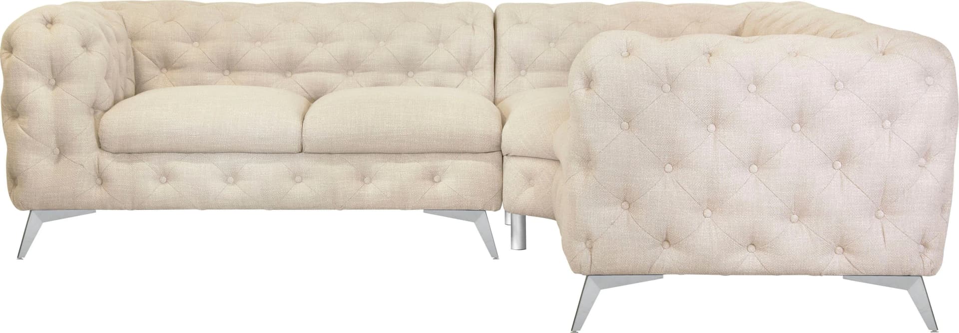 HOME AFFAIRE Chesterfield Ecksofa GLYNIS L-Form Beige