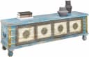 OTTO HOME Sitztruhe Massivholz Akazie antik blau creme Bild 2