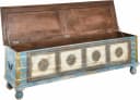 OTTO HOME Sitztruhe Massivholz Akazie antik blau creme Bild 5