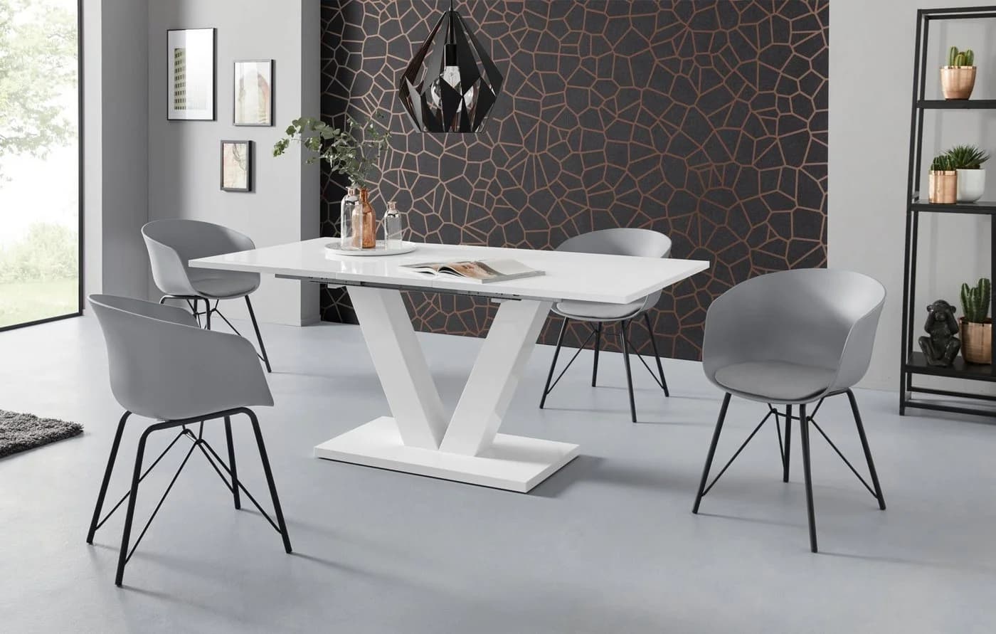Esstisch OTTO HOME ausziehbar Weiß Hochglanz - Bild 4