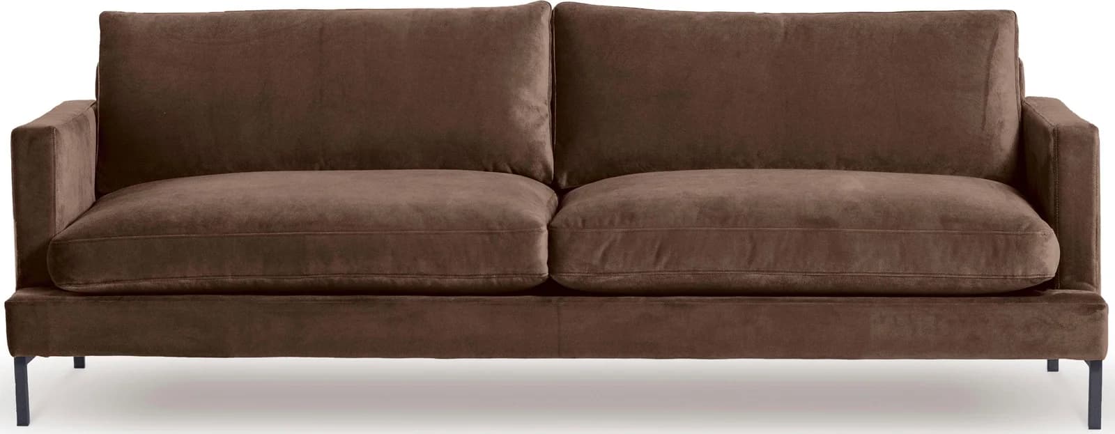 ANDAS 3-Sitzer Sofa Welland Braun Samtvelours Metallfüße