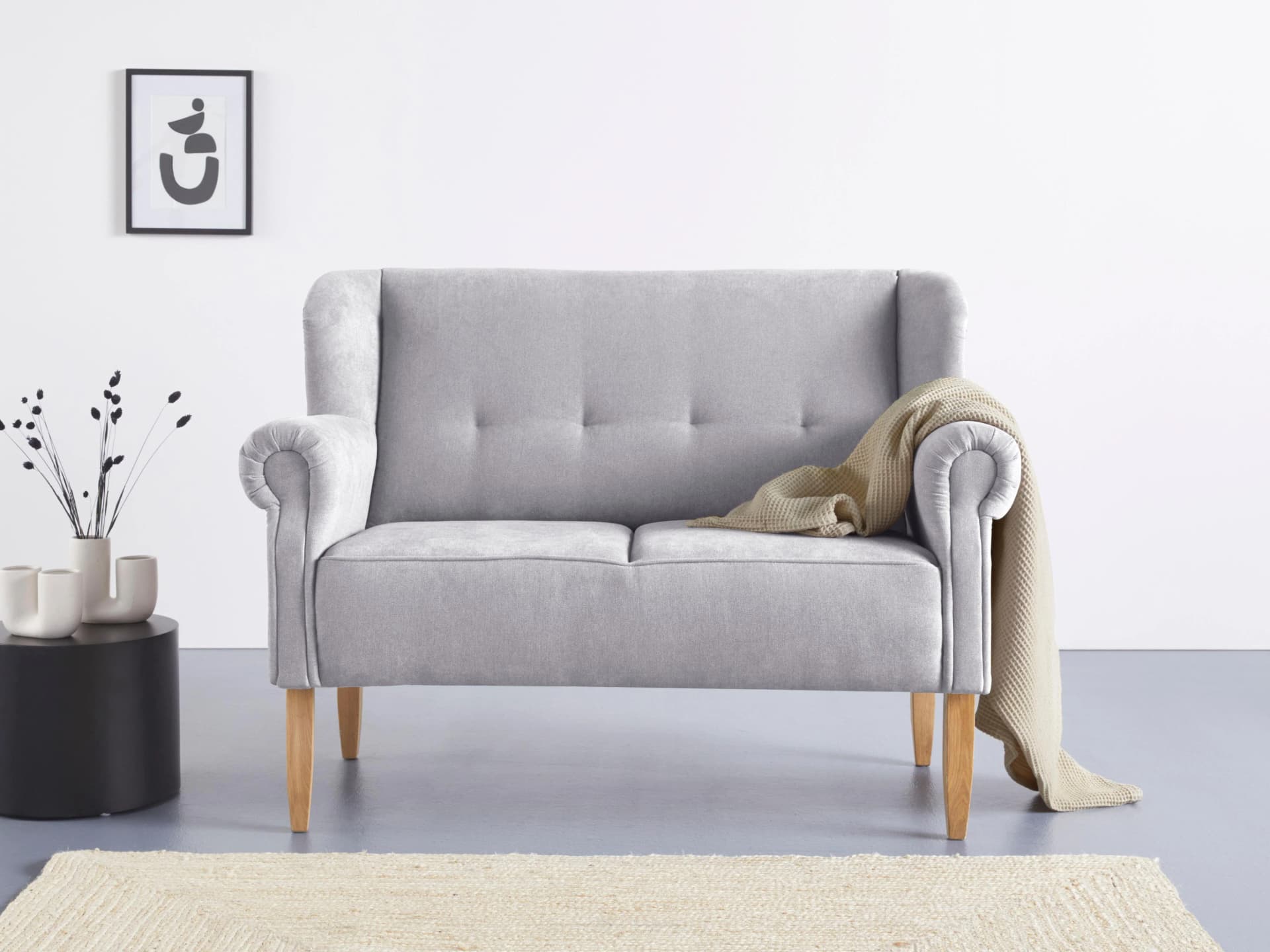 HOME AFFAIRE Küchensofa Moro Grau 2-Sitzer Microfaser