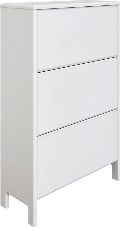 OTTO HOME Schuhschrank Luven Weiß Massivholz 3 Klappen - Bild 4
