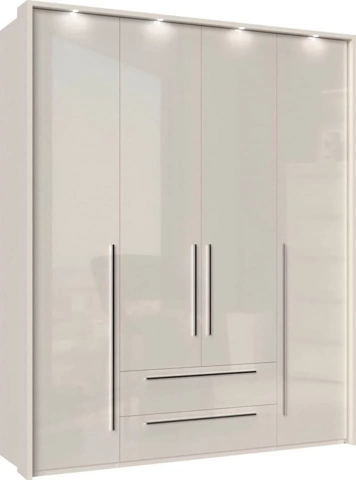 OTTO HOME Piano Drehtürenschrank Beige Hochglanz mit LED & Soft-Close