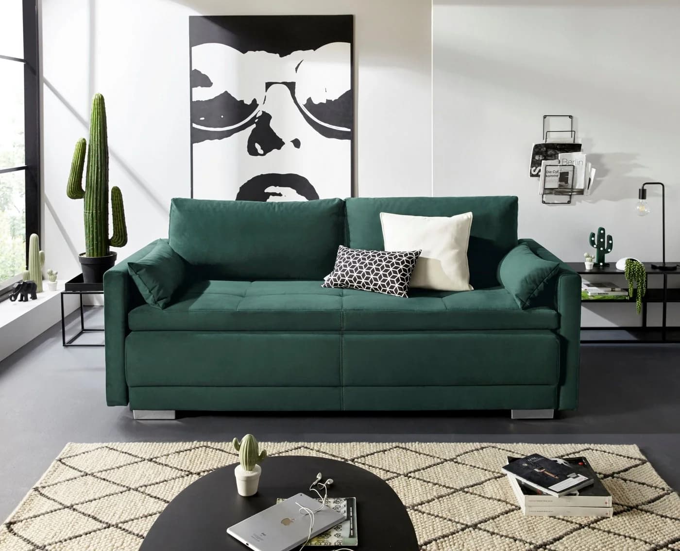 OTTO HOME Schlafsofa Berlin Grün Boxspring Microfaser - Bild 2