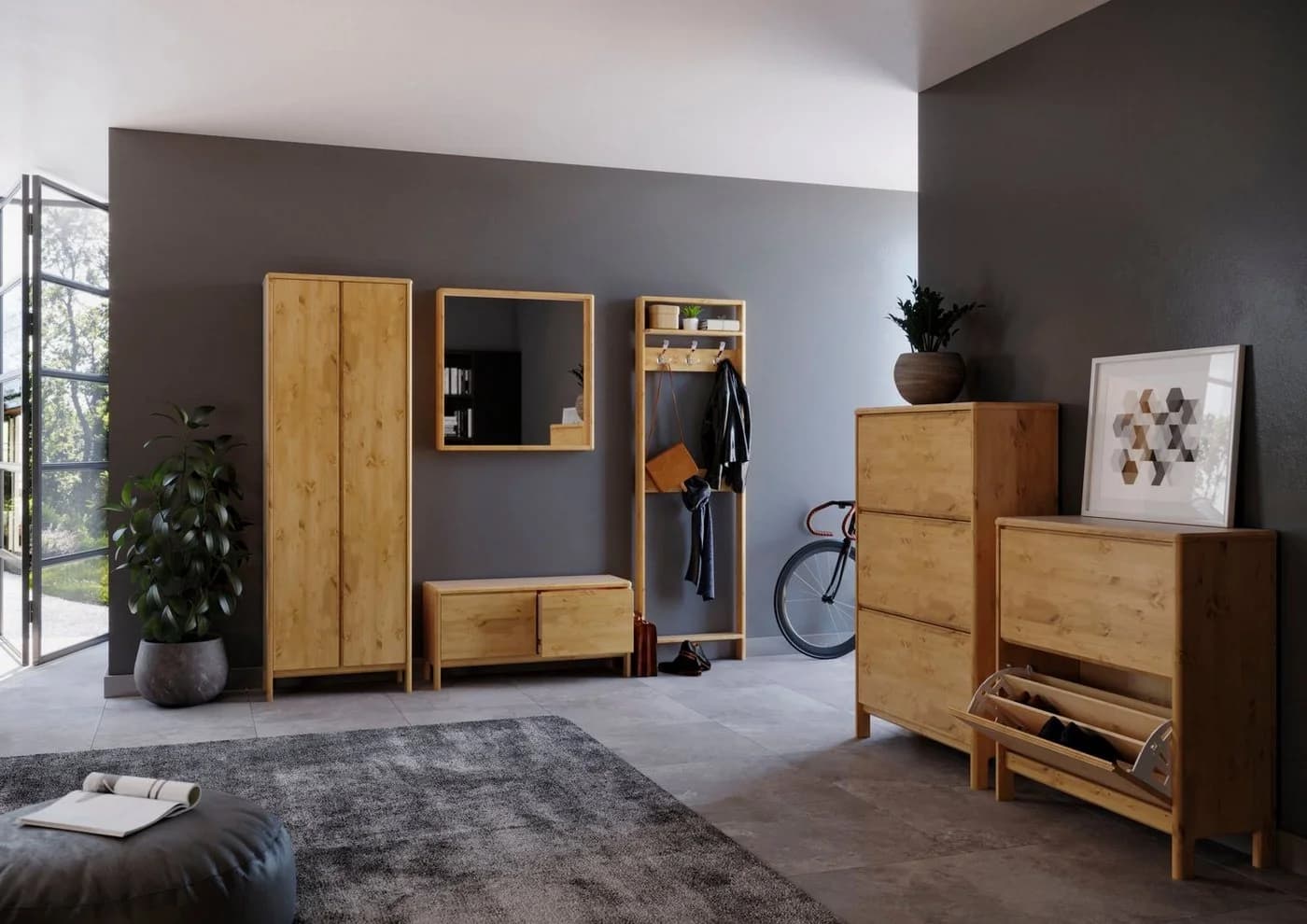 Garderobenschrank OTTO HOME Luven Massivholz Beige