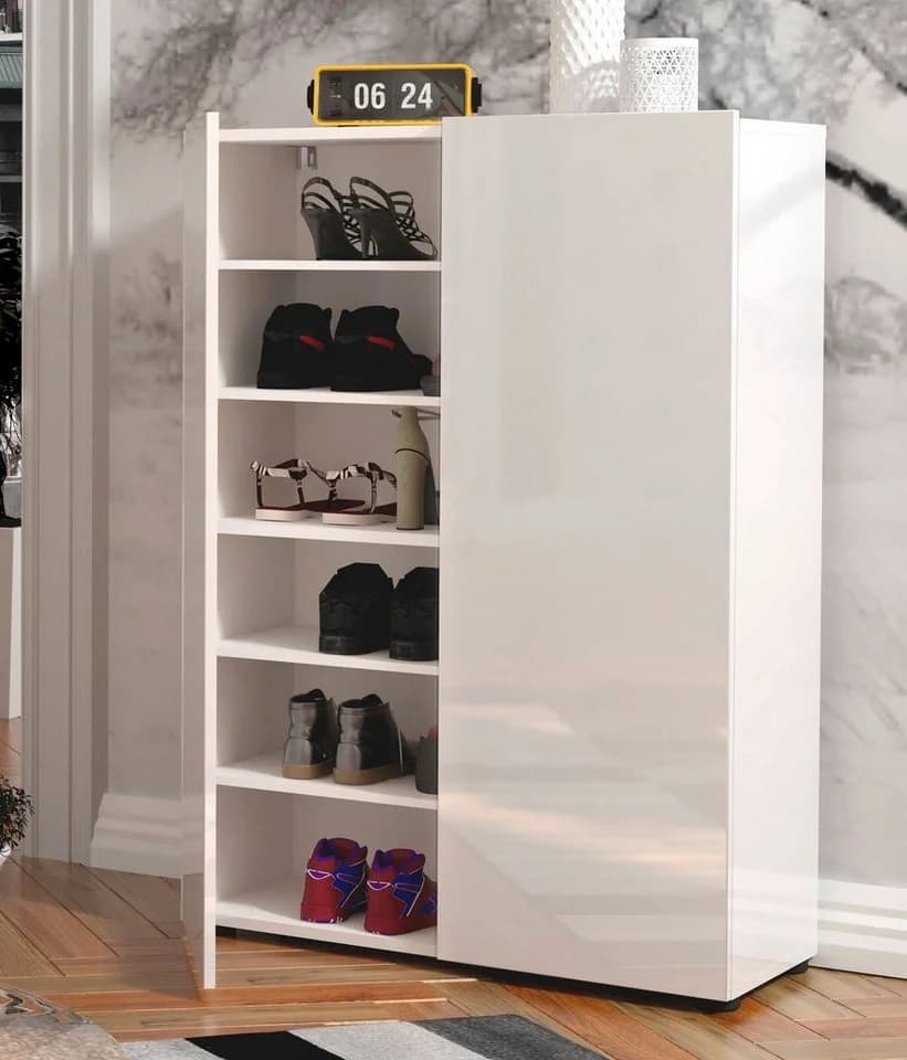 Home affaire Schuhschrank Mister Weiß Hochglanz 2 Türen
