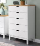 Kommode OTTO HOME Post Weiß/Natur Massivholz 5 Schubladen Bild 2