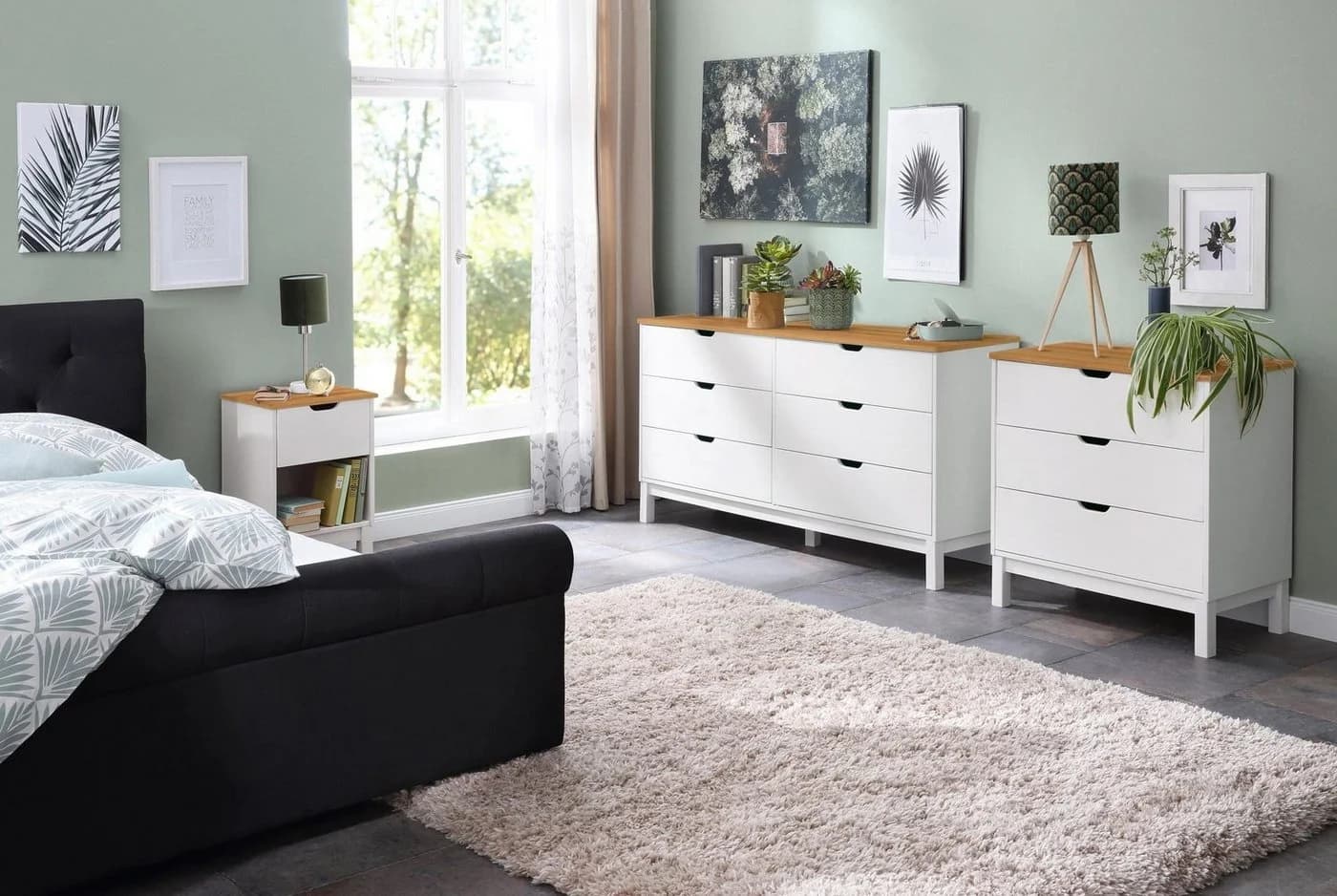 Kommode OTTO HOME Post Weiß/Natur Massivholz 5 Schubladen - Bild 3