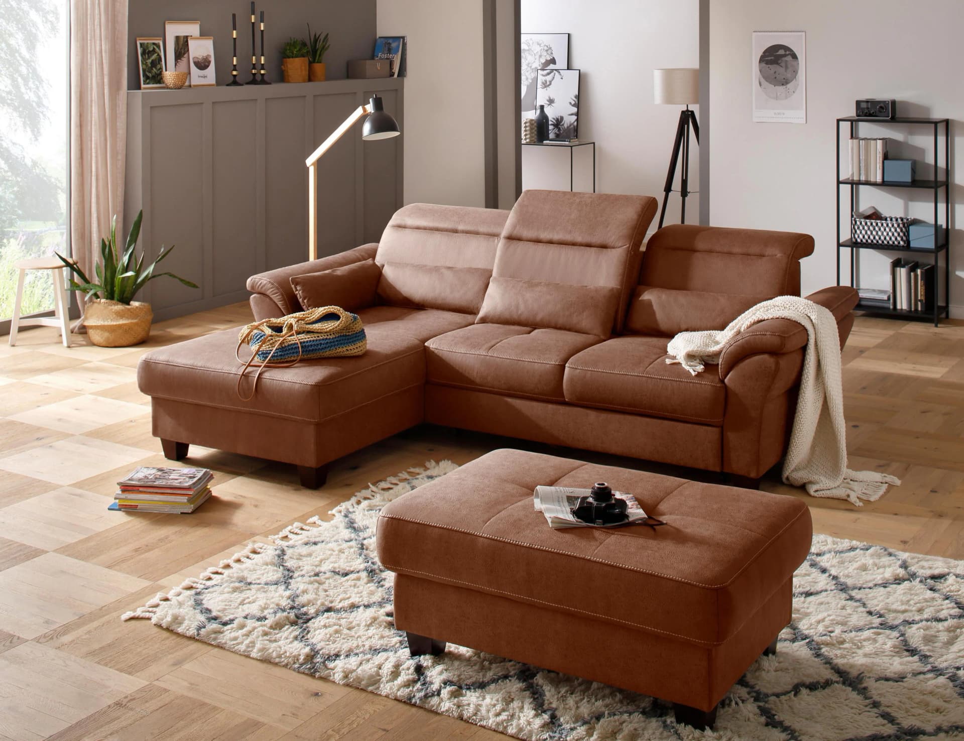 HOME AFFAIRE Hocker Solvei braun mit Stauraum