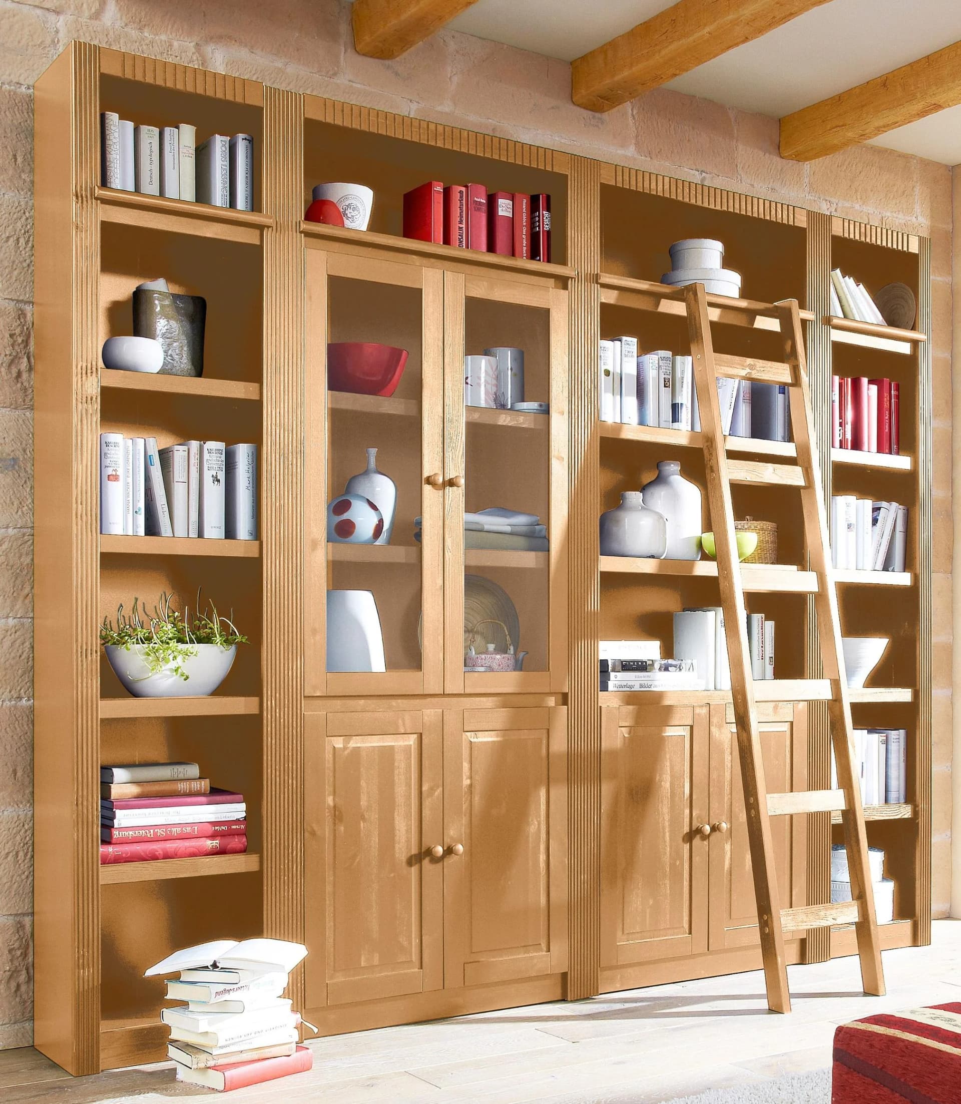 OTTO HOME Bücherwand Bergen Massivholz Beige Natur