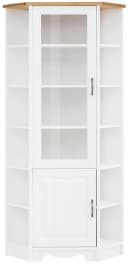 OTTO HOME Eckvitrine Trinidad Weiß Honigfarben Massivholz Bild 5