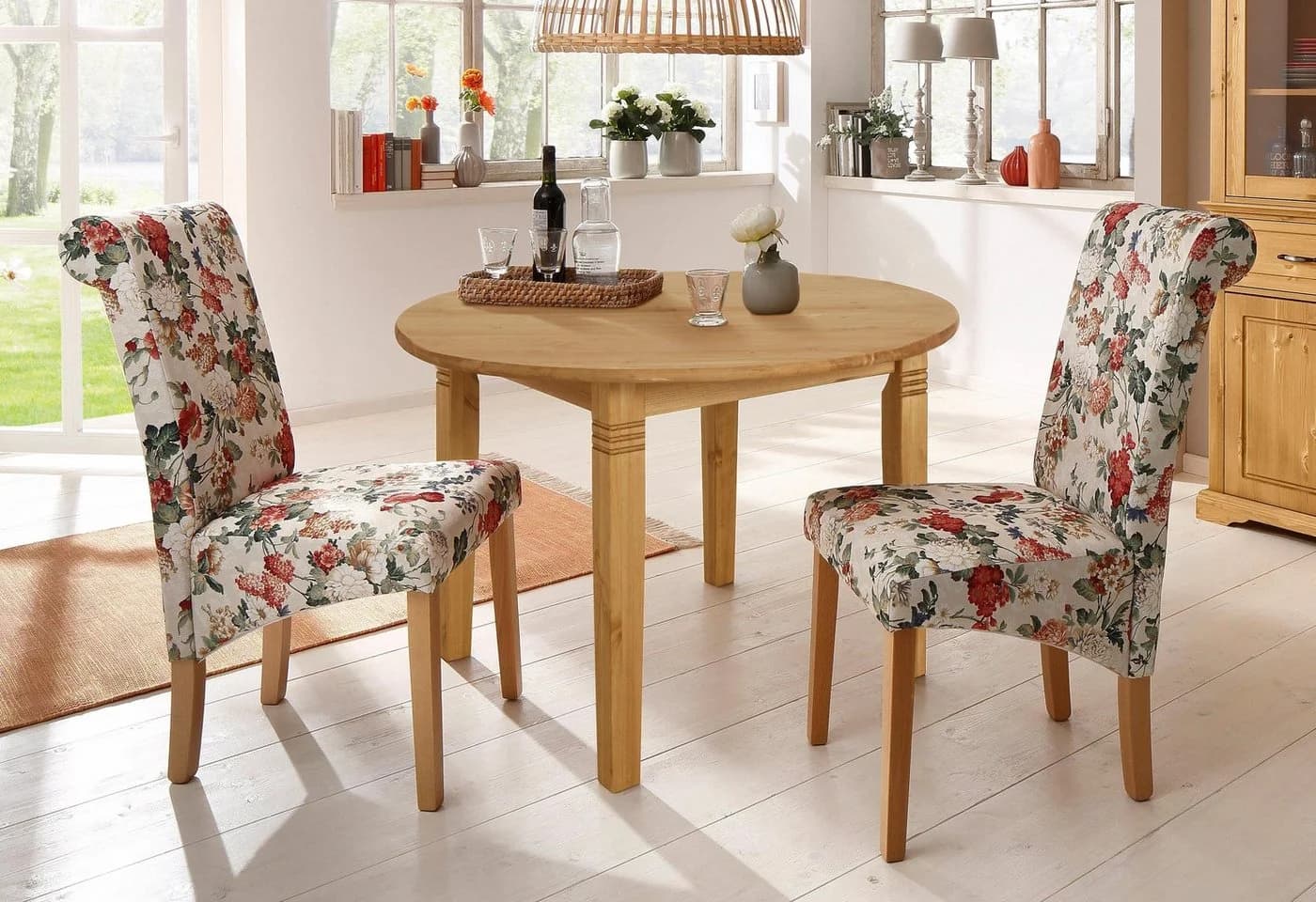 Esstisch Danuta Beige Massivholz Kiefer Rund Geölt