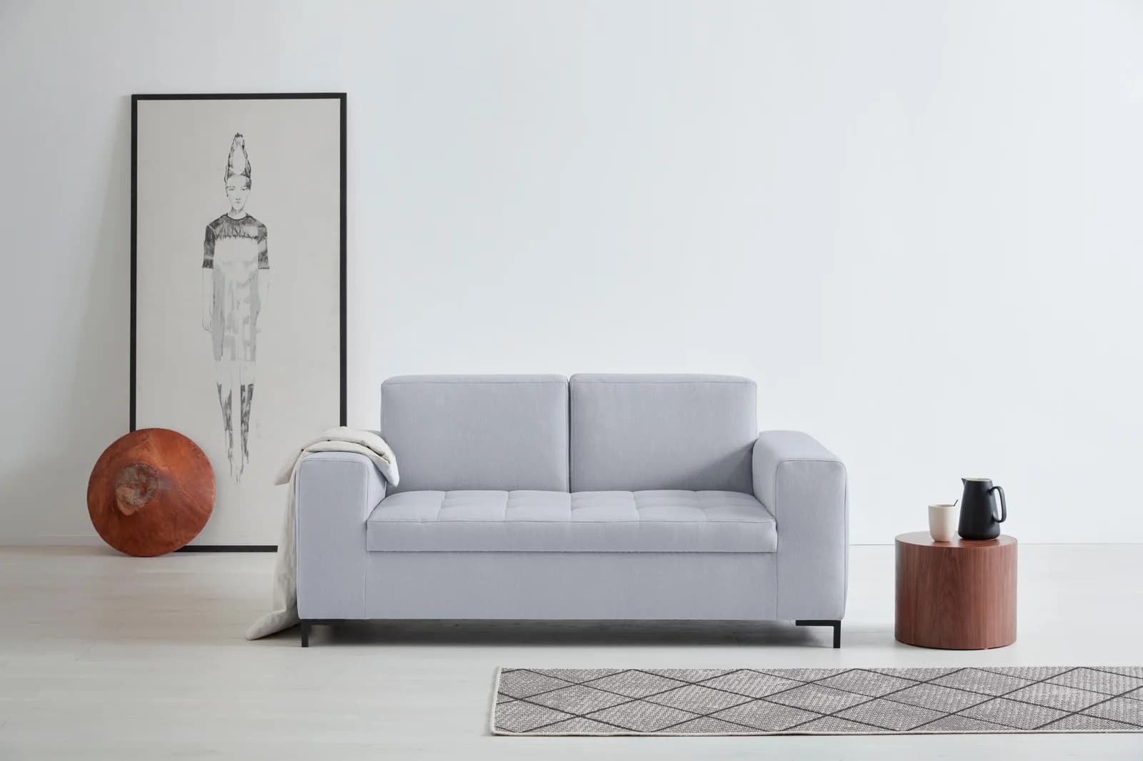 OTTO products Grazzo 2-Sitzer Sofa Silber Recyceltes Polyester