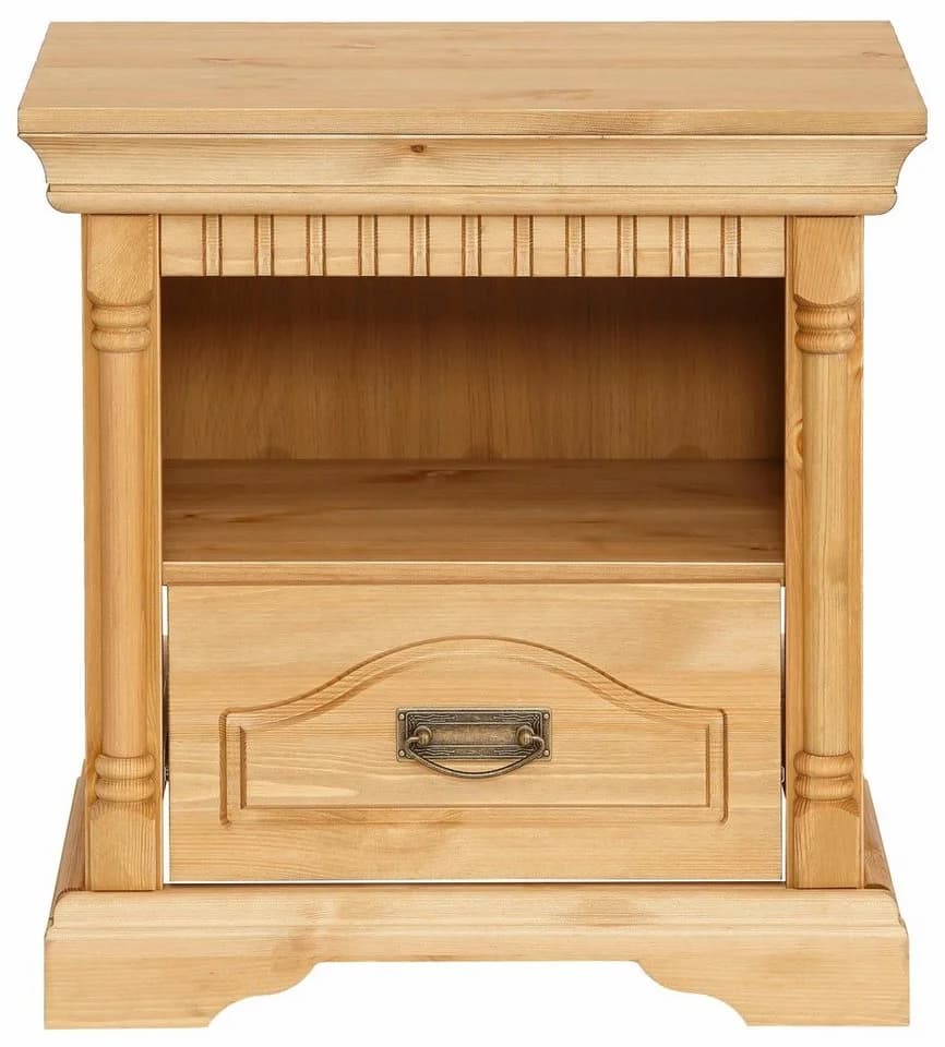OTTO HOME Nachtkonsole Graz Beige Massivholz Landhausstil