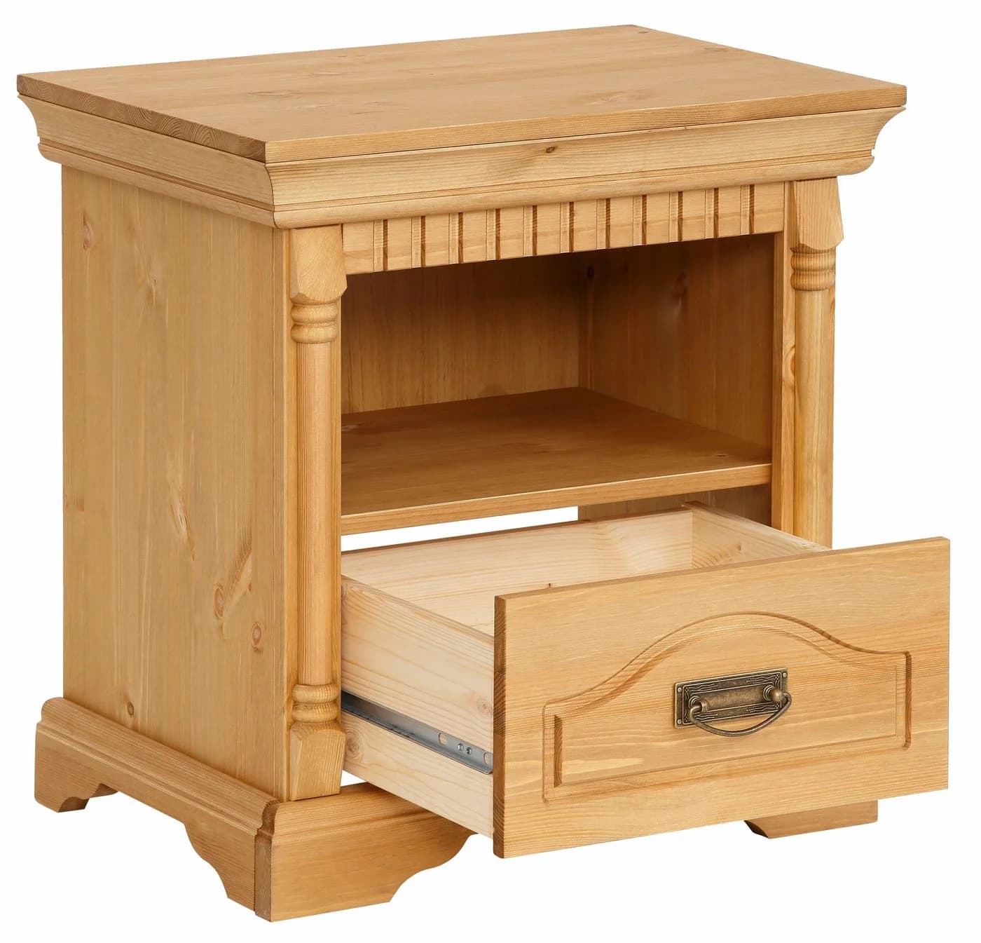 OTTO HOME Nachtkonsole Graz Beige Massivholz Landhausstil - Bild 4