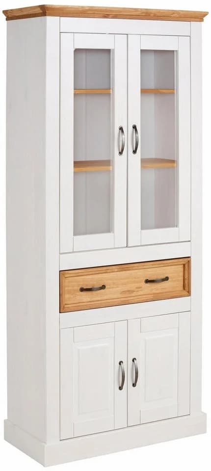 OTTO HOME Vitrine Selma Weiß Landhausstil Massivholz - Bild 2