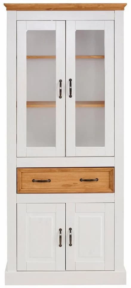 OTTO HOME Vitrine Selma Weiß Landhausstil Massivholz - Bild 3