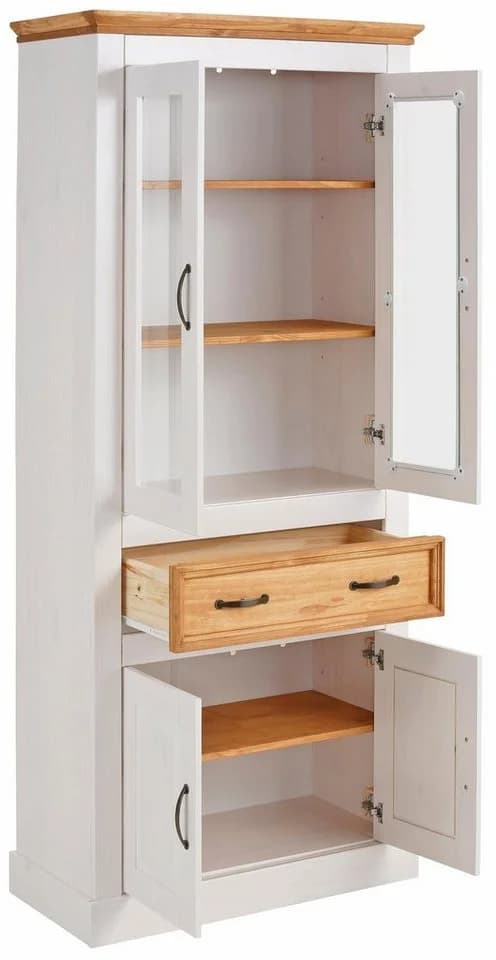 OTTO HOME Vitrine Selma Weiß Landhausstil Massivholz - Bild 4