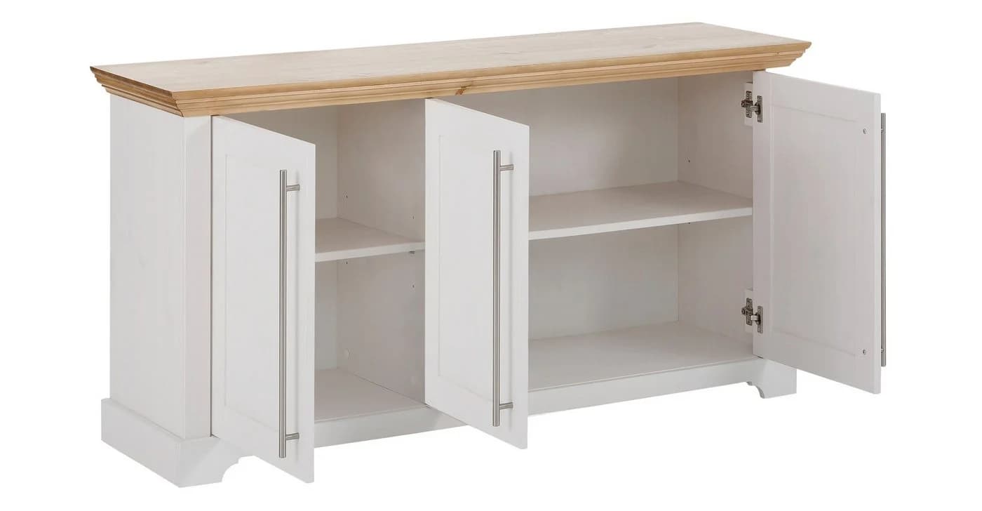 OTTO HOME Kommode Melissa Weiß Massivholz Kiefer 3-türig - Bild 5