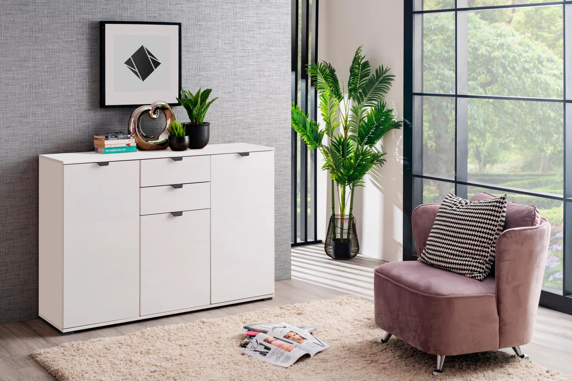 INOSIGN Sideboard Duero Weiß mit Schubkästen und Türen
