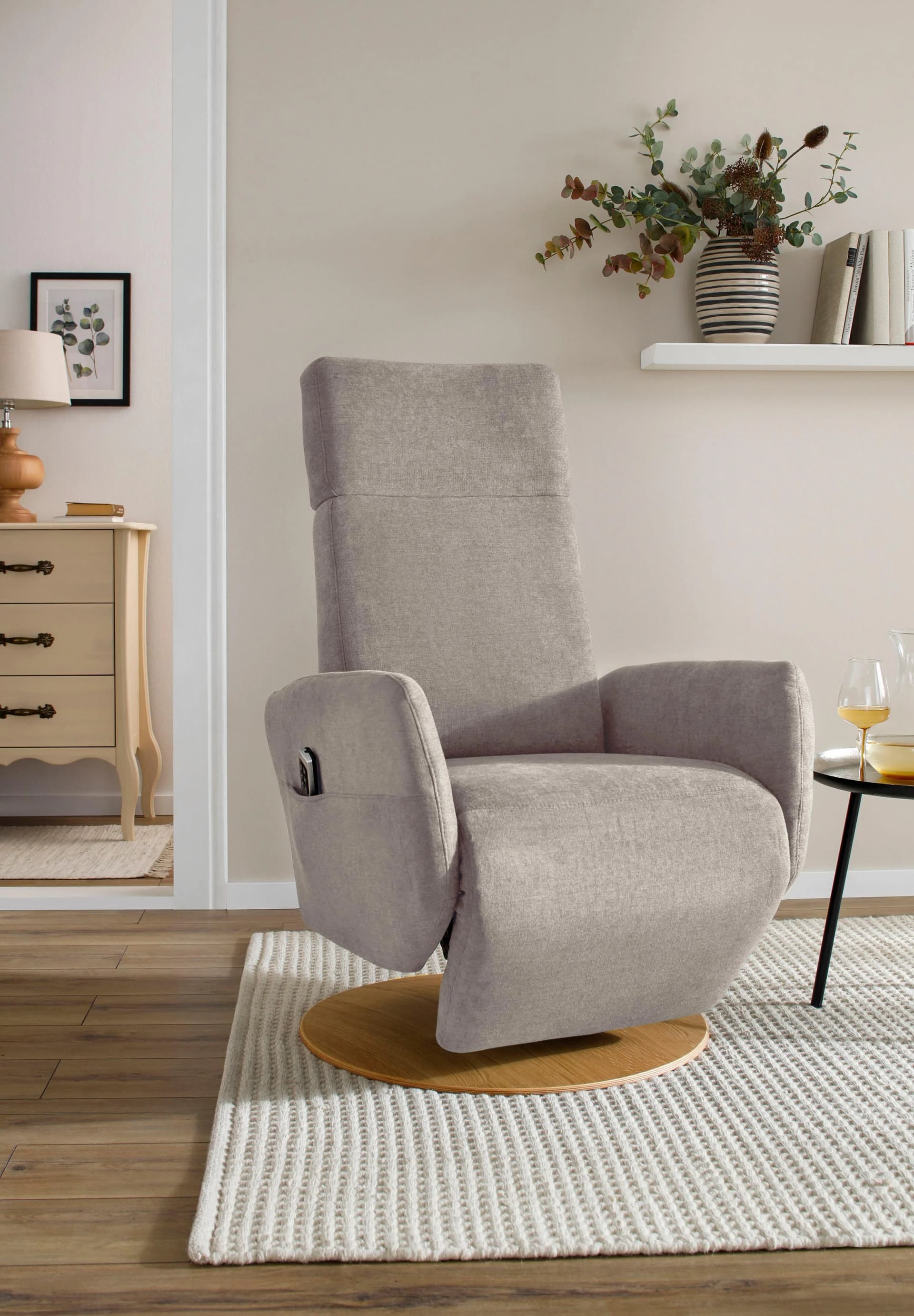 SIT & MORE TV-Sessel Kobra Grau Elektrisch Verstellbar mit Aufstehhilfe