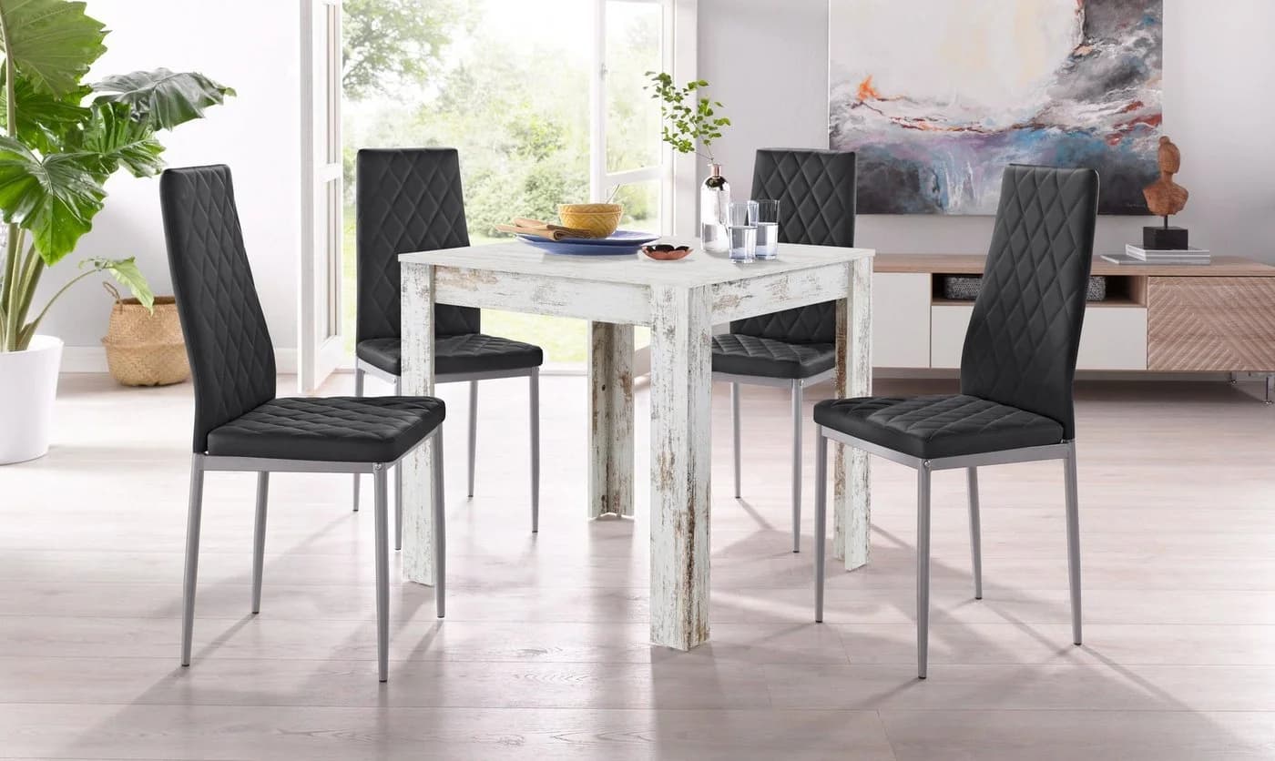 Esstisch OTTO HOME Meigh Weiß Antikweiß Quadratisch Holzwerkstoff - Bild 3