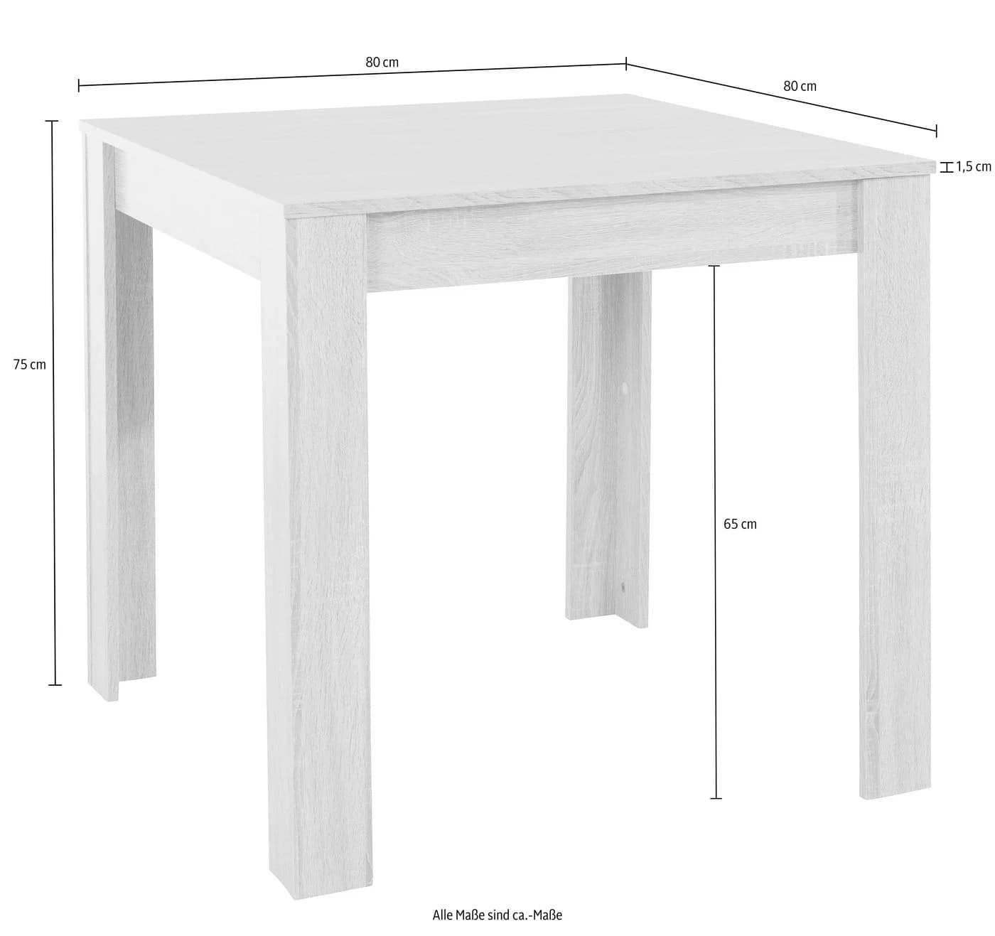 Esstisch OTTO HOME Meigh Weiß Antikweiß Quadratisch Holzwerkstoff - Bild 5