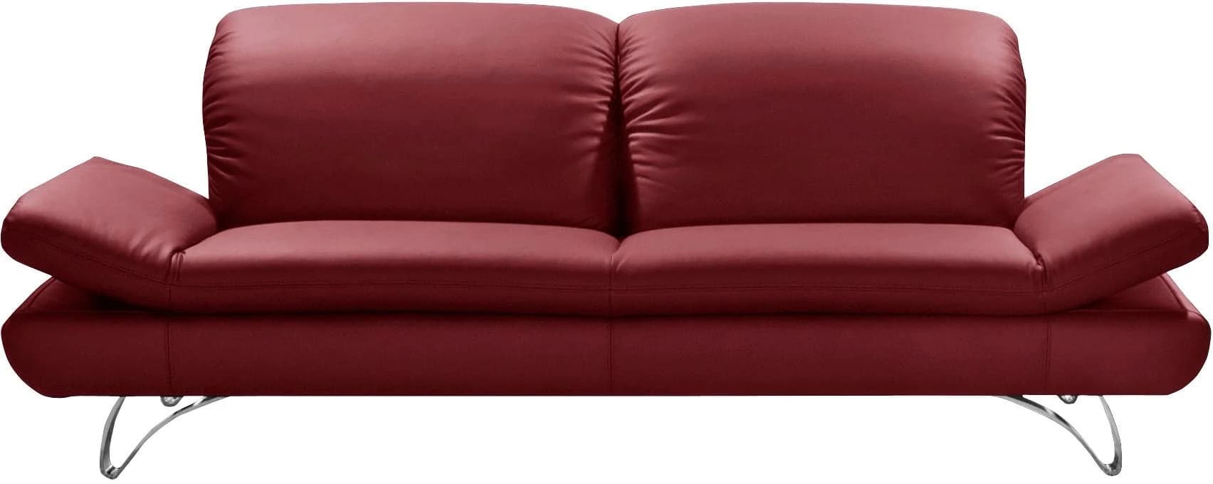 Places of Style San Angelo 3-Sitzer Sofa Rot Leder Microfaser