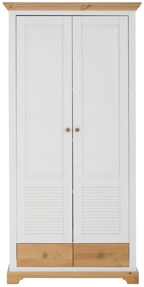 OTTO HOME Ayanna Garderobenschrank Weiß Massivholz 2-türig - Bild 2