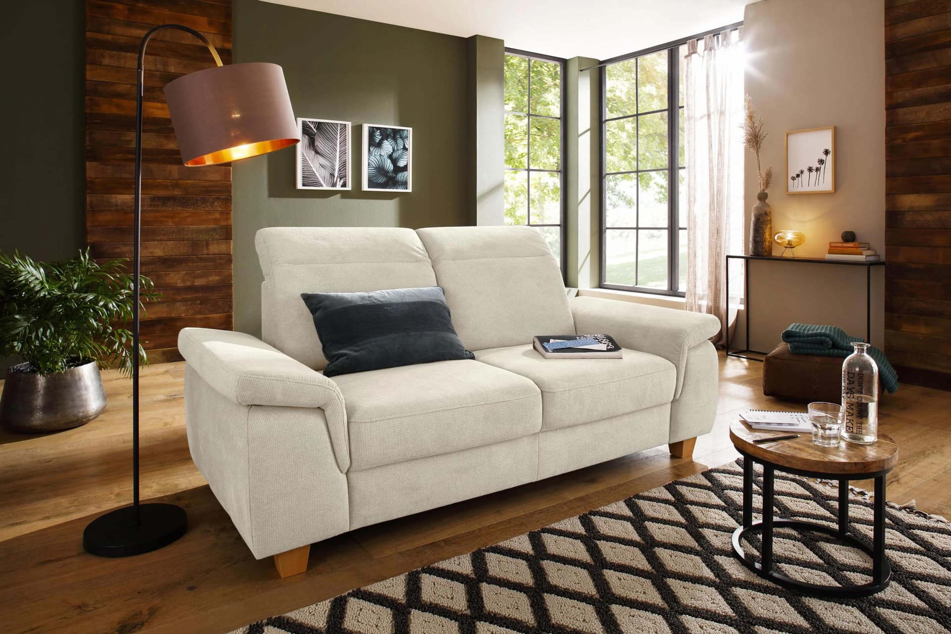HOME AFFAIRE Sofa Dalia 2,5-Sitzer Beige Microfaser