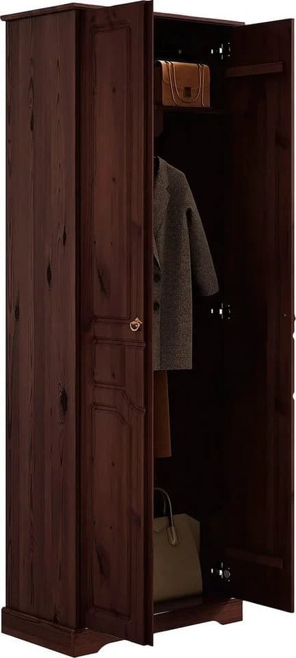 OTTO HOME Garderobenschrank Klera Dunkelbraun Massivholz - Bild 5