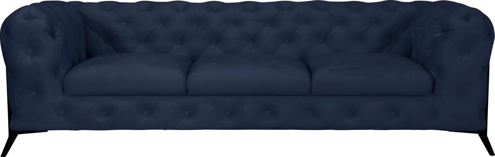 HOME AFFAIRE Chesterfield Sofa Amaury Blau 3-Sitzer