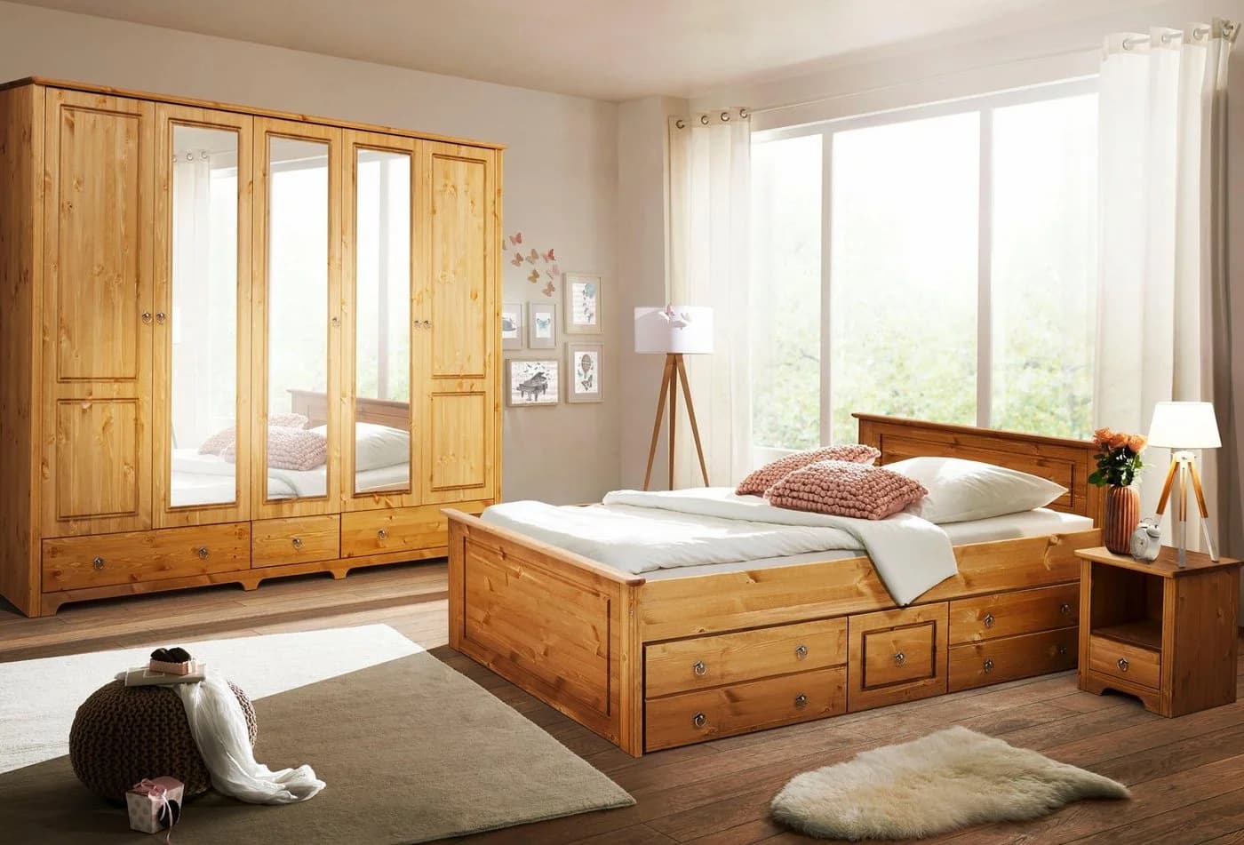OTTO HOME Nachtkonsole Hugo Beige Massivholz
