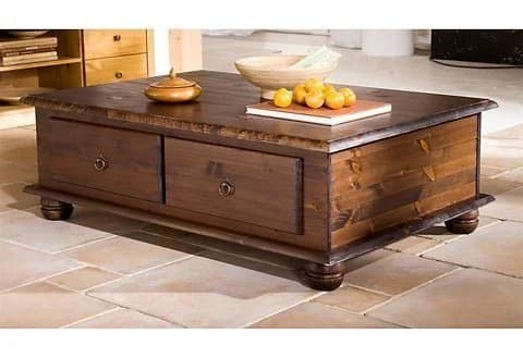 Couchtisch OTTO HOME Landhausstil Dunkelbraun Massivholz