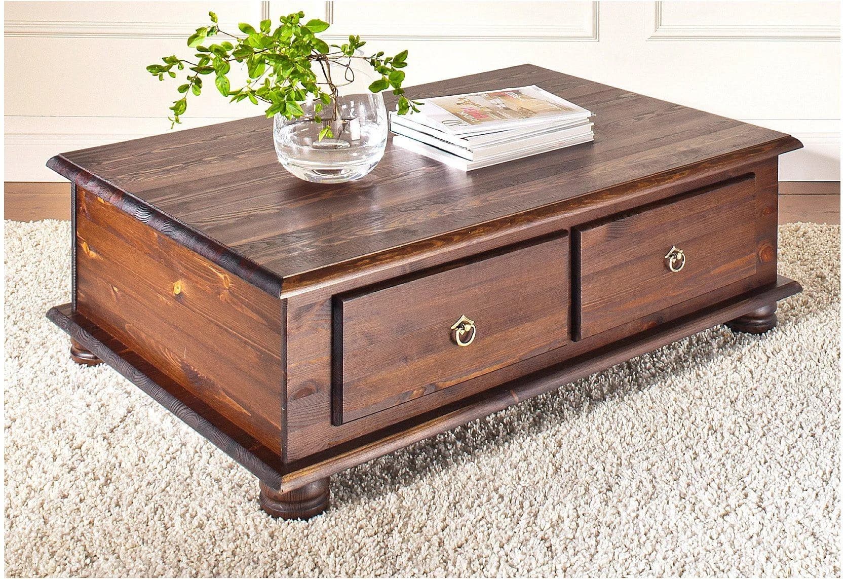 Couchtisch OTTO HOME Landhausstil Dunkelbraun Massivholz - Bild 4