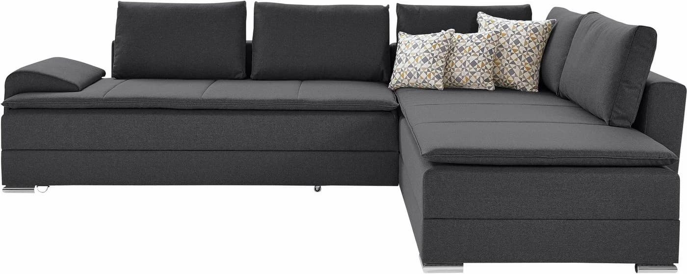 HOME AFFAIRE Ecksofa Night & Day L-Form Anthrazit mit Bettfunktion