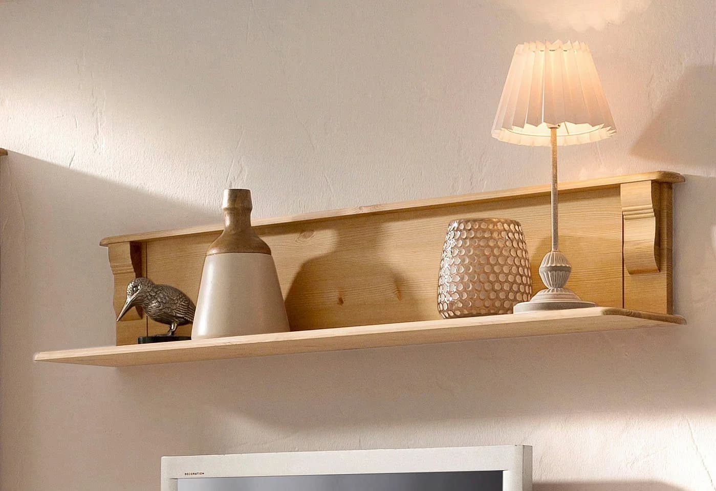 OTTO HOME Wandregal Adele Beige Massivholz Gelaugt Geölt