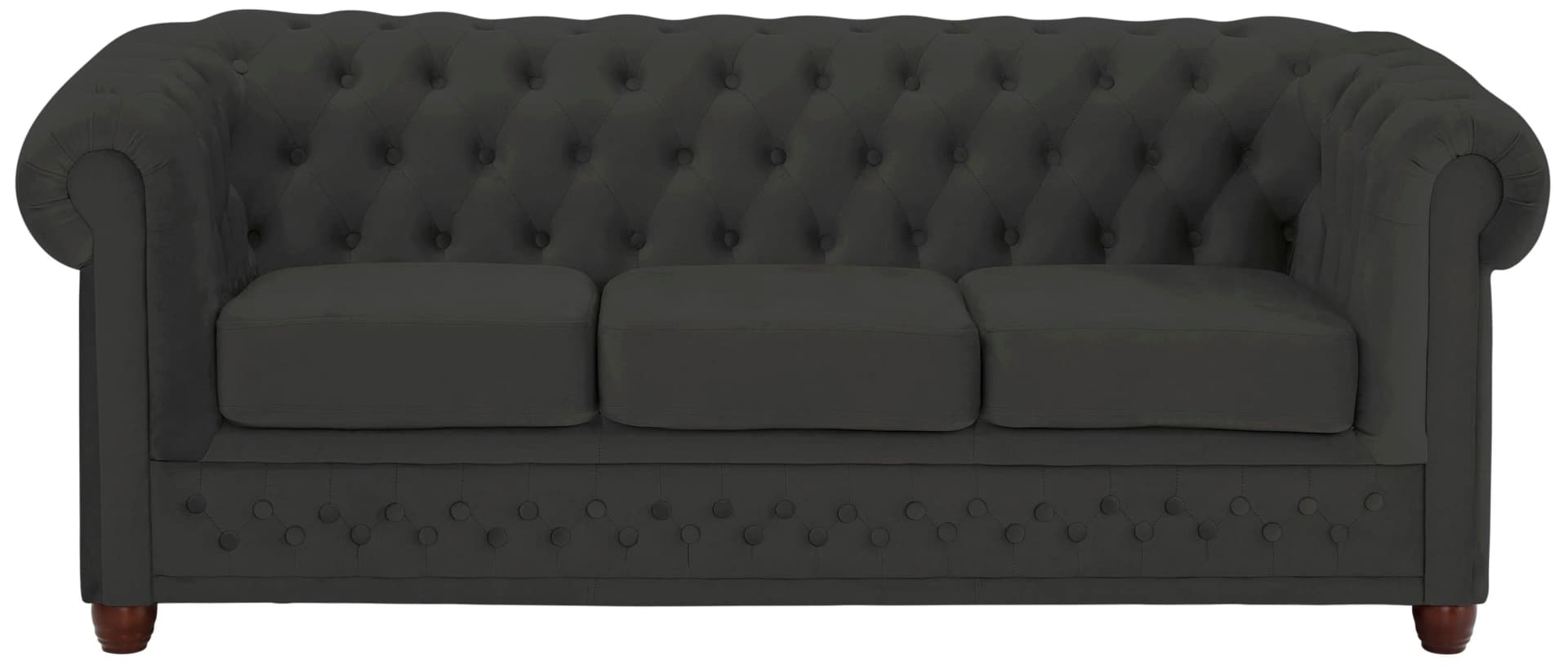 Home Affaire Chesterfield-Sofa New Castle Grau Samtoptik