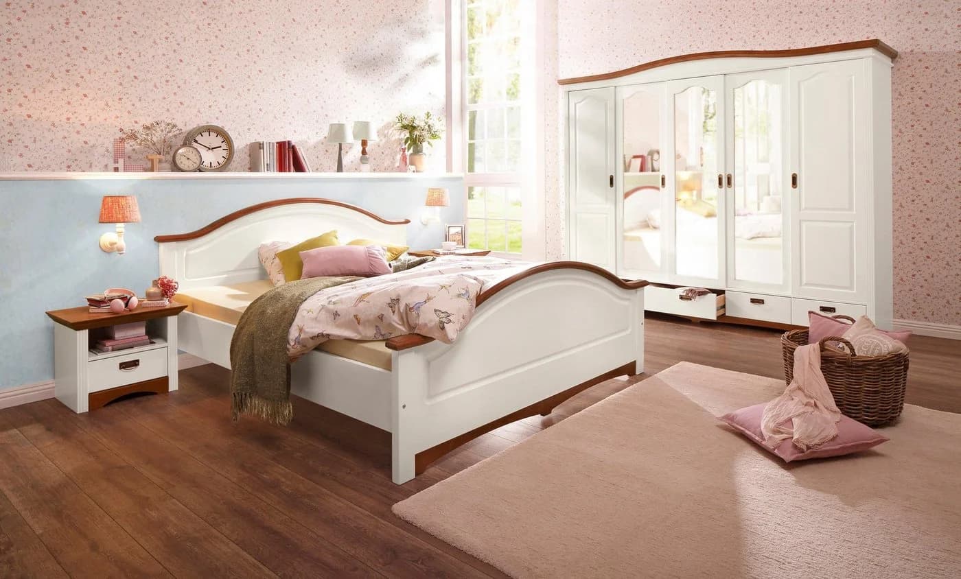 OTTO HOME Schiebetürenschrank Konrad Landhausstil Weiß Massivholz - Bild 3