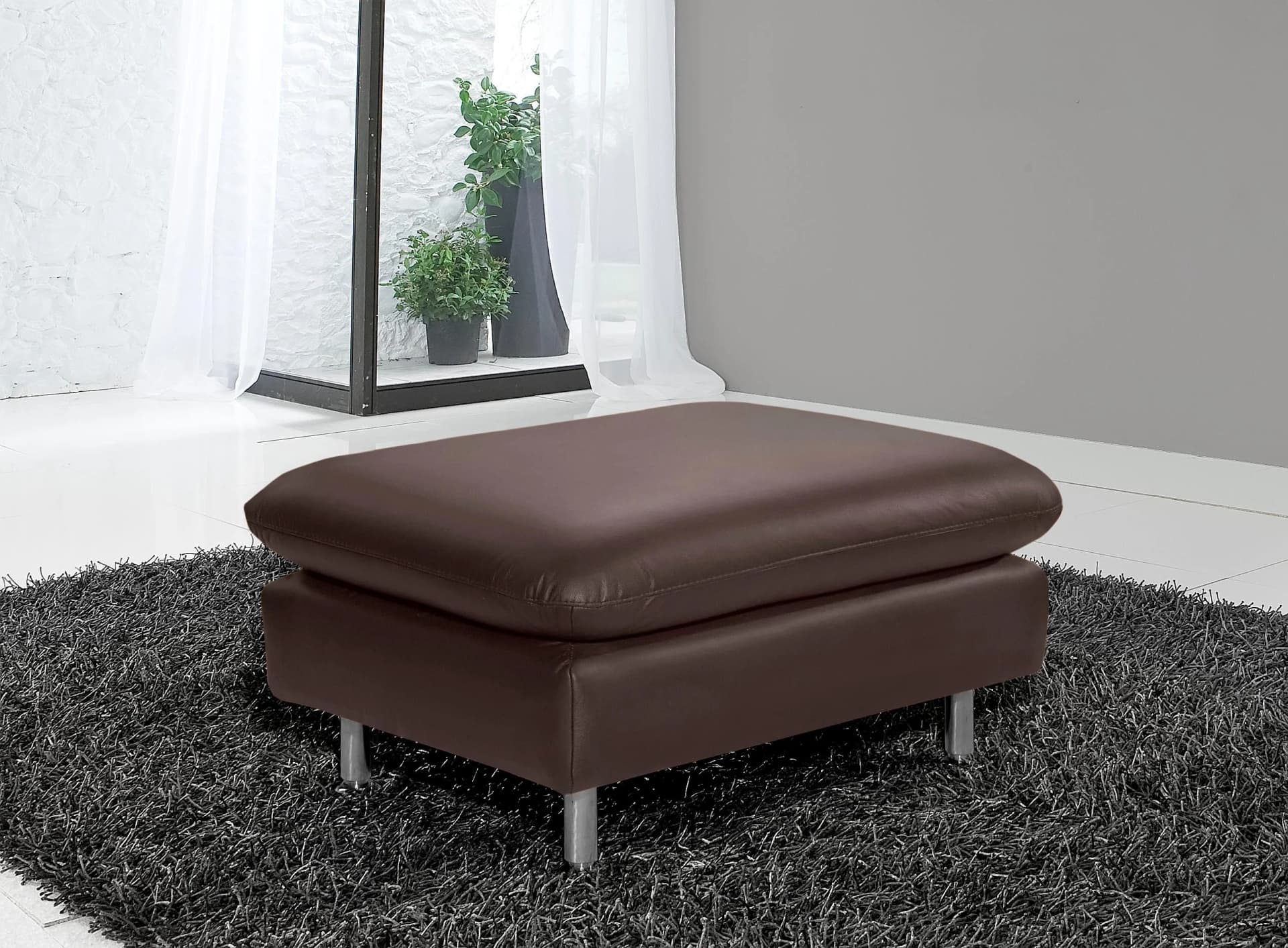 Places of Style Hocker Redding Braun Echtes Leder