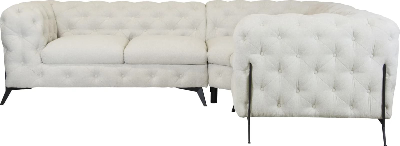 HOME AFFAIRE Chesterfield-Sofa Amaury L-Form Beige