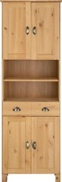 HOME AFFAIRE Oslo Hochschrank Massivholz Beige Natur Gewachst Bild 1