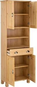 HOME AFFAIRE Oslo Hochschrank Massivholz Beige Natur Gewachst Bild 3