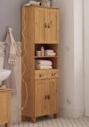 HOME AFFAIRE Oslo Hochschrank Massivholz Beige Natur Gewachst Bild 5