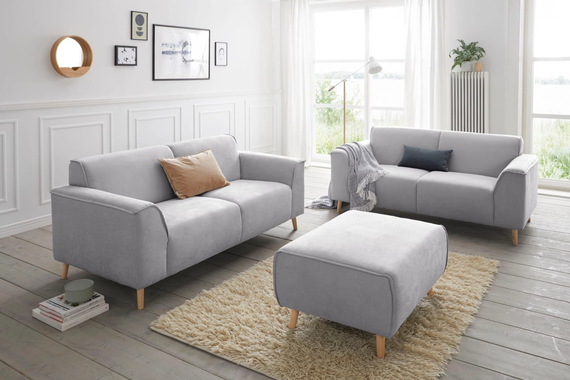 Home Affaire Janek 2-Sitzer Sofa Skandinavisch Grau