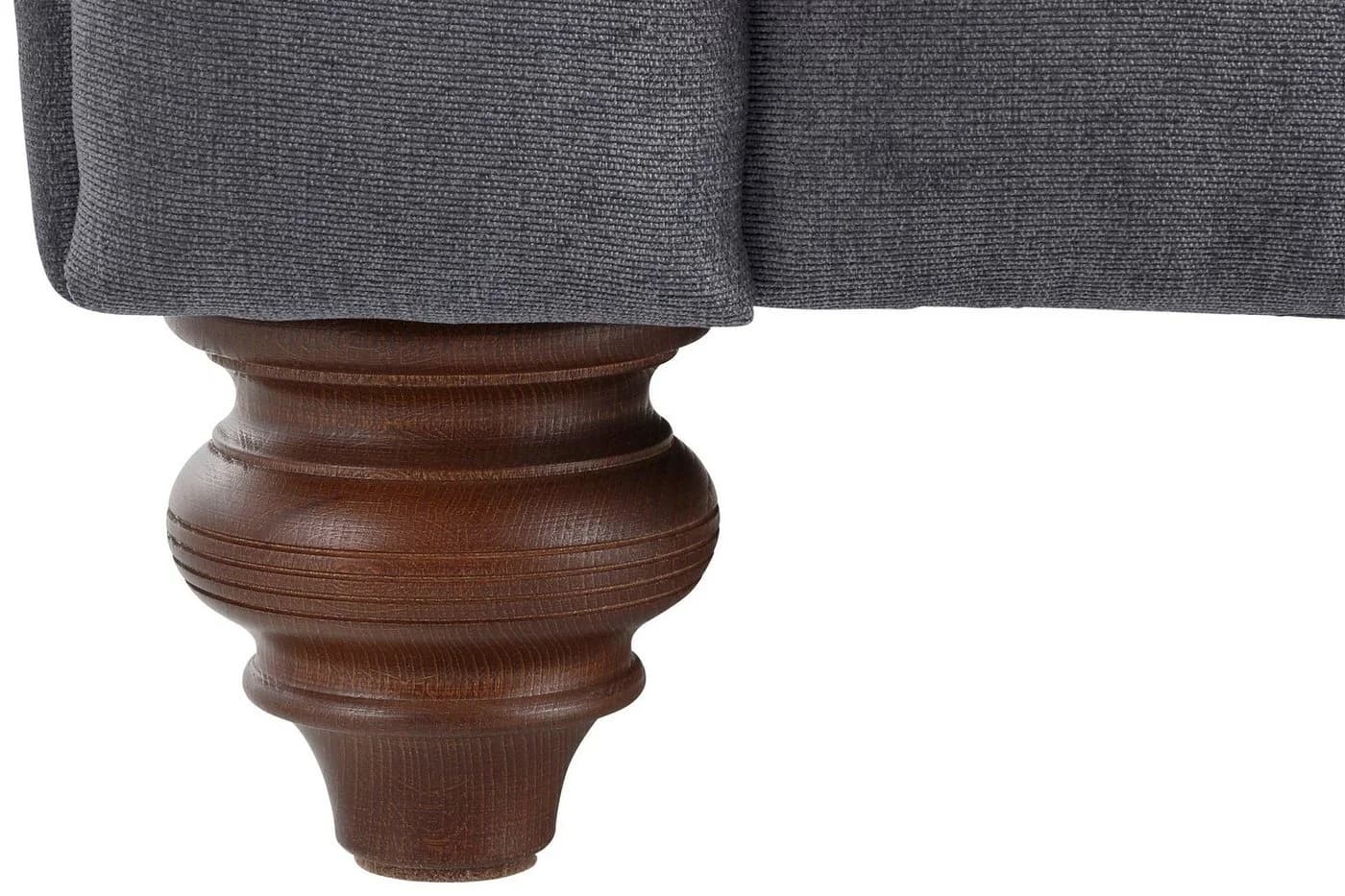 HOME AFFAIRE Chesterfield Ecksofa Anthrazit Leder Microfaser - Bild 4