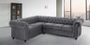 HOME AFFAIRE Chesterfield Ecksofa Anthrazit Leder Microfaser Bild 5